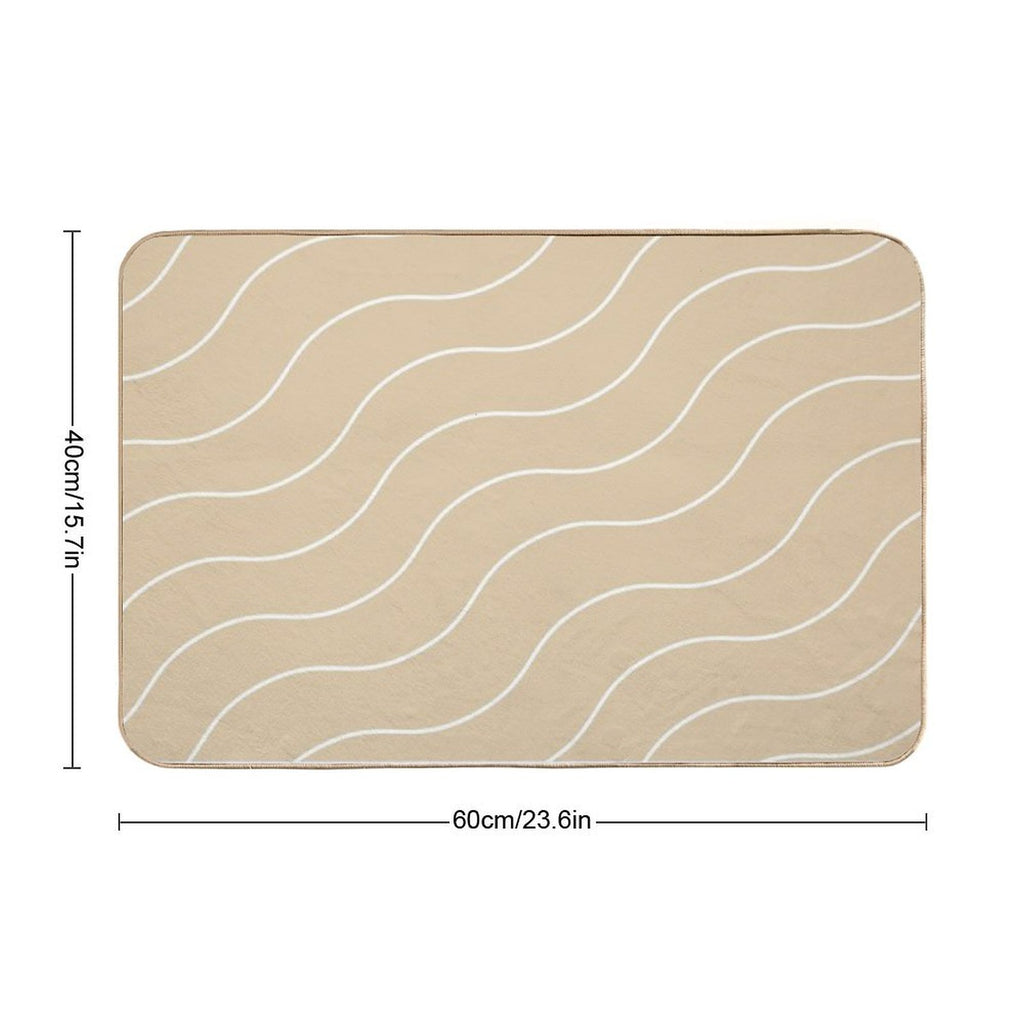 Cute Brown Squiggly Lines Aesthetic Items  Multi-Purpose Bath Mat