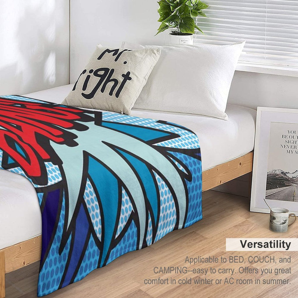 BANG Comic Book Pop Art Modern Fun Graphic Sustainable Throw Blanket
