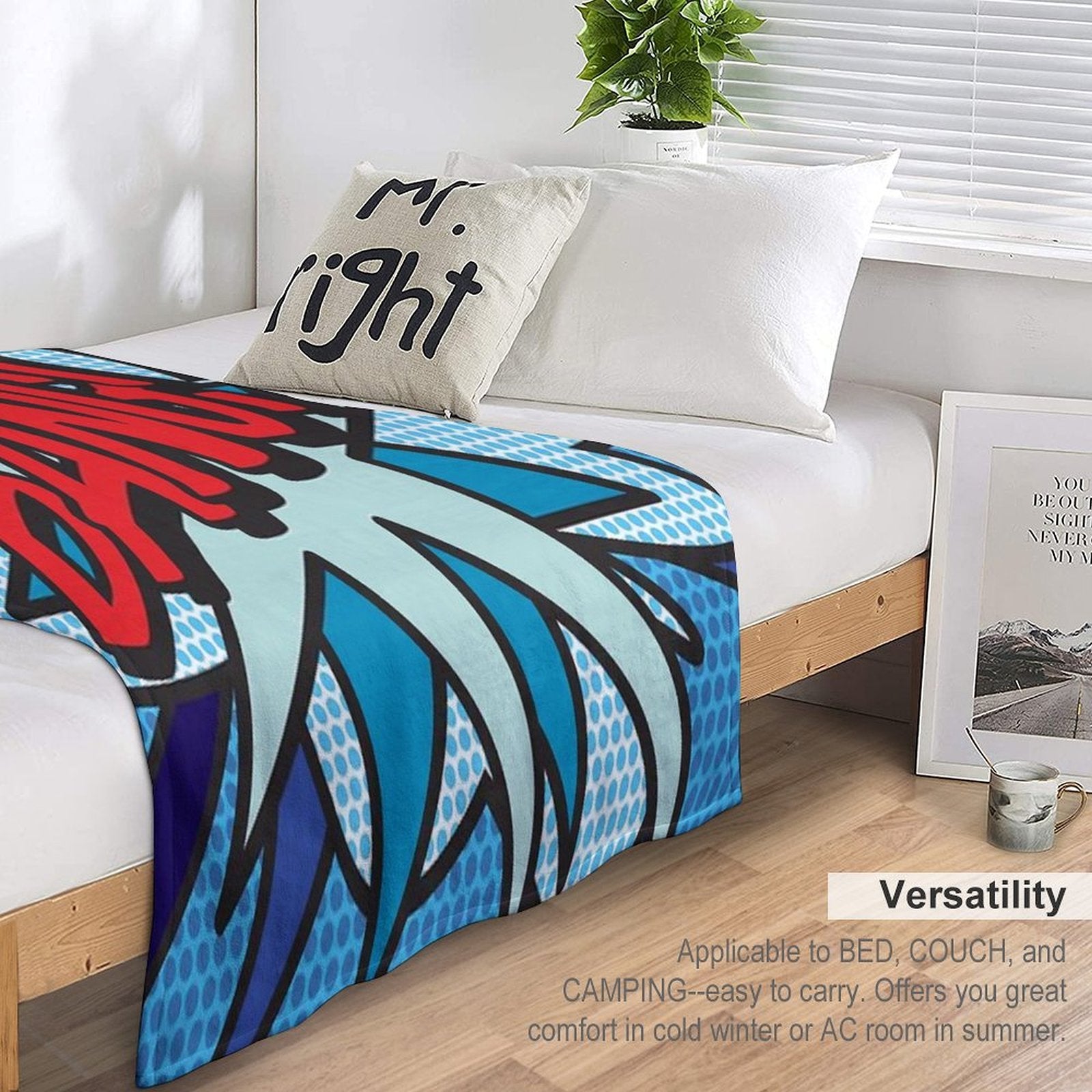 BANG Comic Book Pop Art Modern Fun Graphic Sustainable Throw Blanket