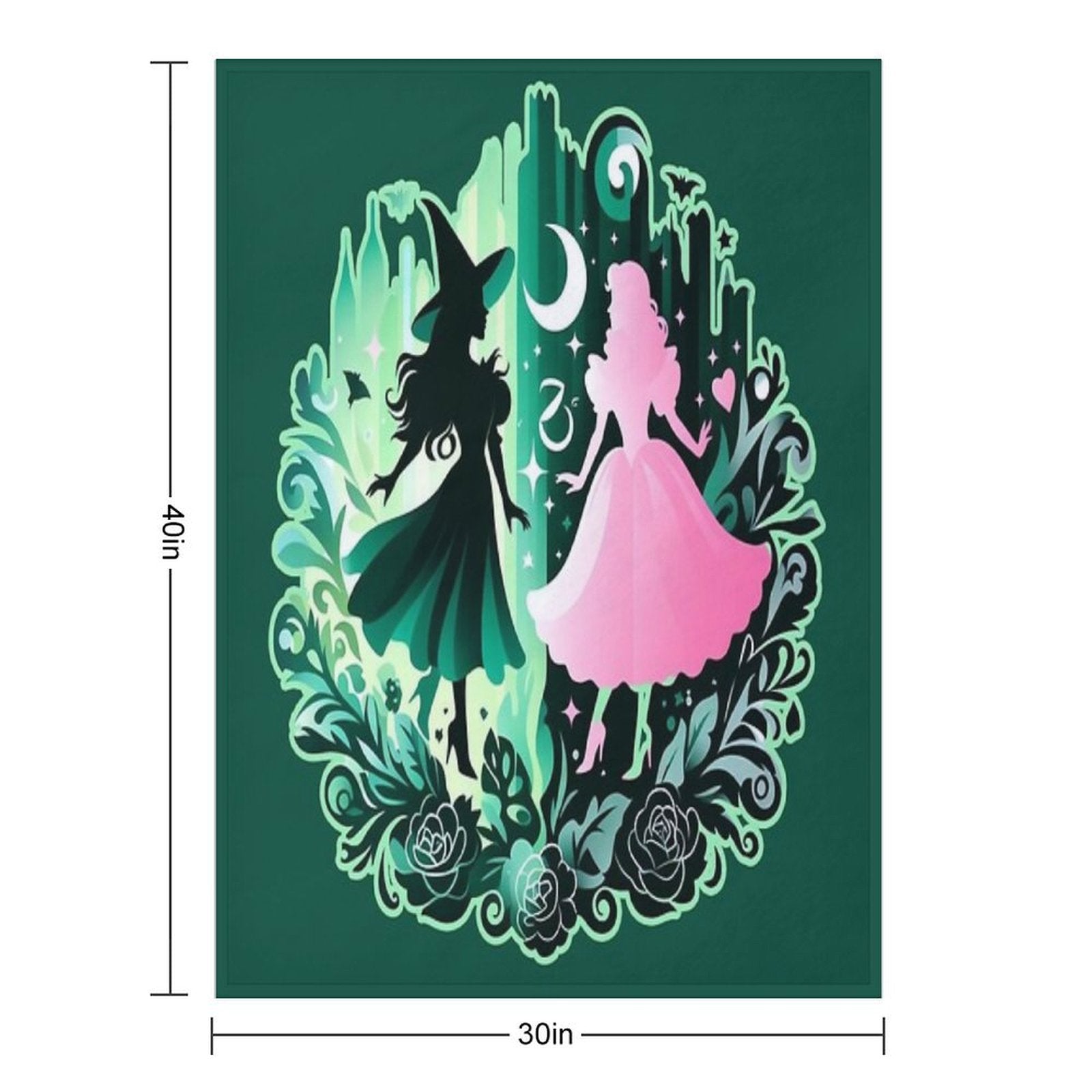 Elphaba & Glinda Wicked The Musical Quick-dry Throw Blanket