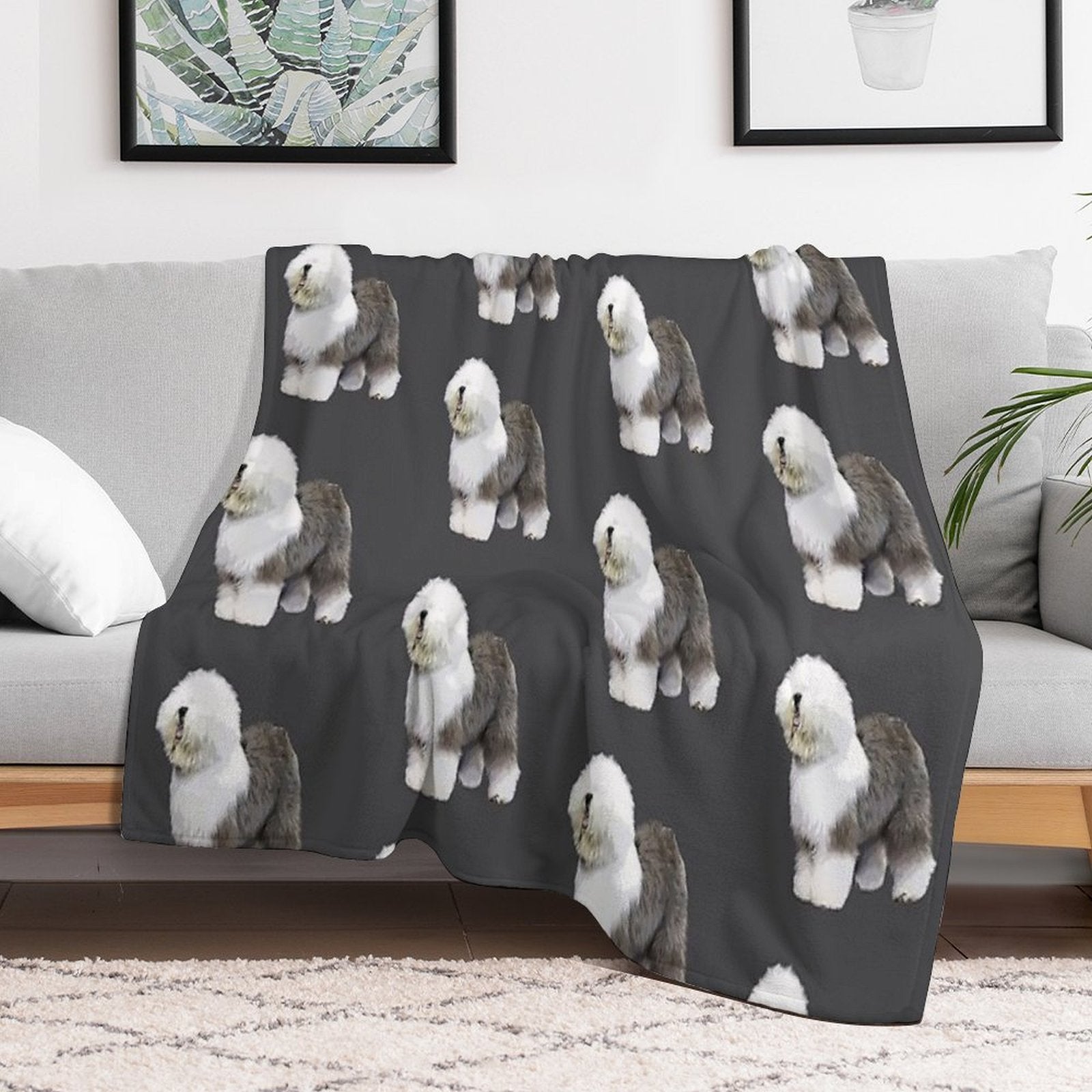 Old English Sheepdog Beauty All-season Throw Blanket