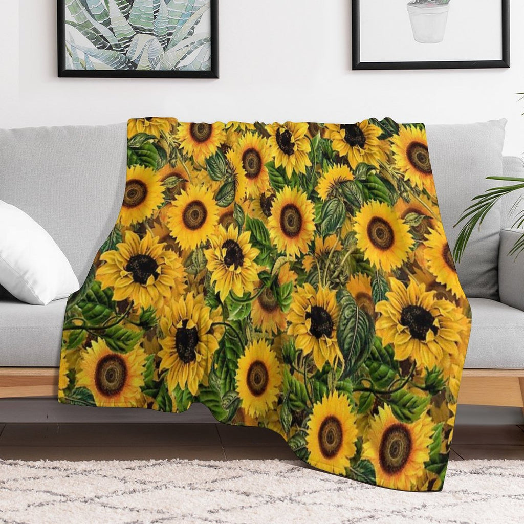 Vintage Sunflowers Pattern Nightgarden Shrink-resistant Throw Blanket