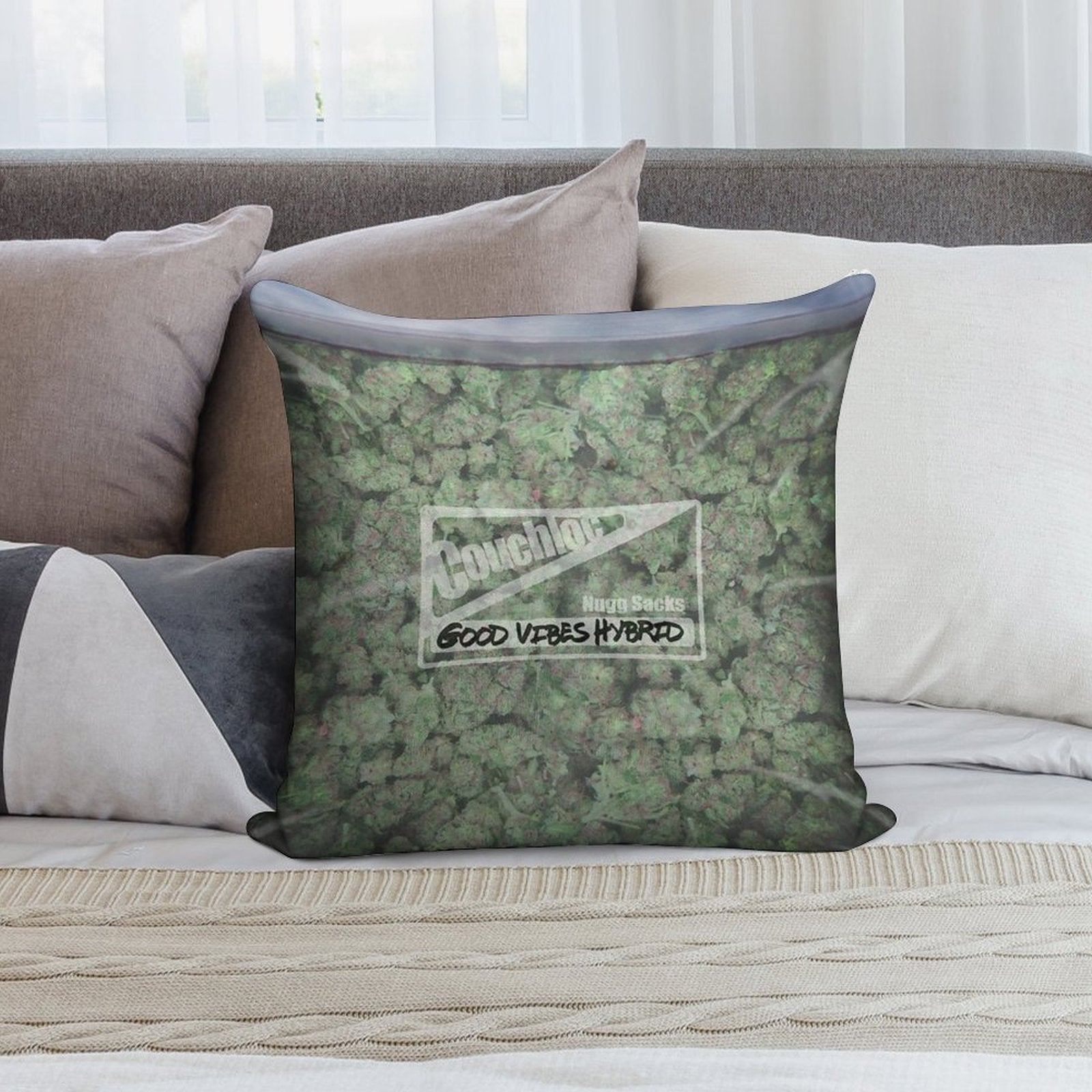 The Big Bag of Weed Pillow Soft Gift Ready Throw Pillow