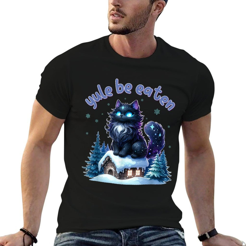Yule Be Eaten Yule Cat Jolakotturinn Icelandic Christmas Men Women Kids  Polyester Blend T-Shirt