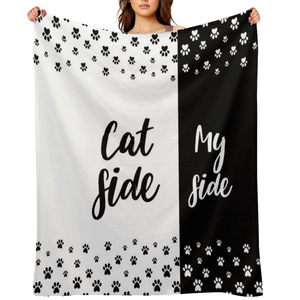 Cat Side My Side Funny Cat Owner Bedding Multi-functional Throw Blanket