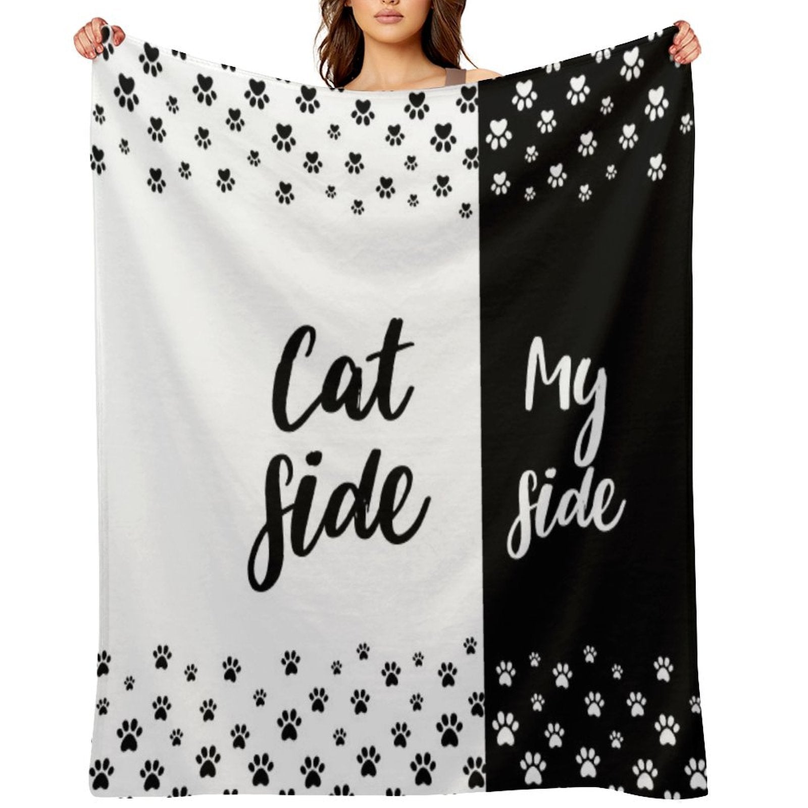 Cat Side My Side Funny Cat Owner Bedding Multi-functional Throw Blanket