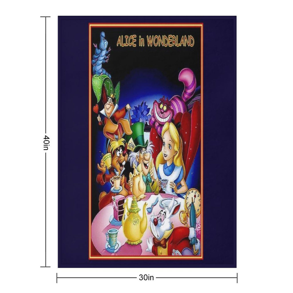 ALICE IN WONDERLAND  Cartoon Modern Print Shrink-resistant Throw Blanket