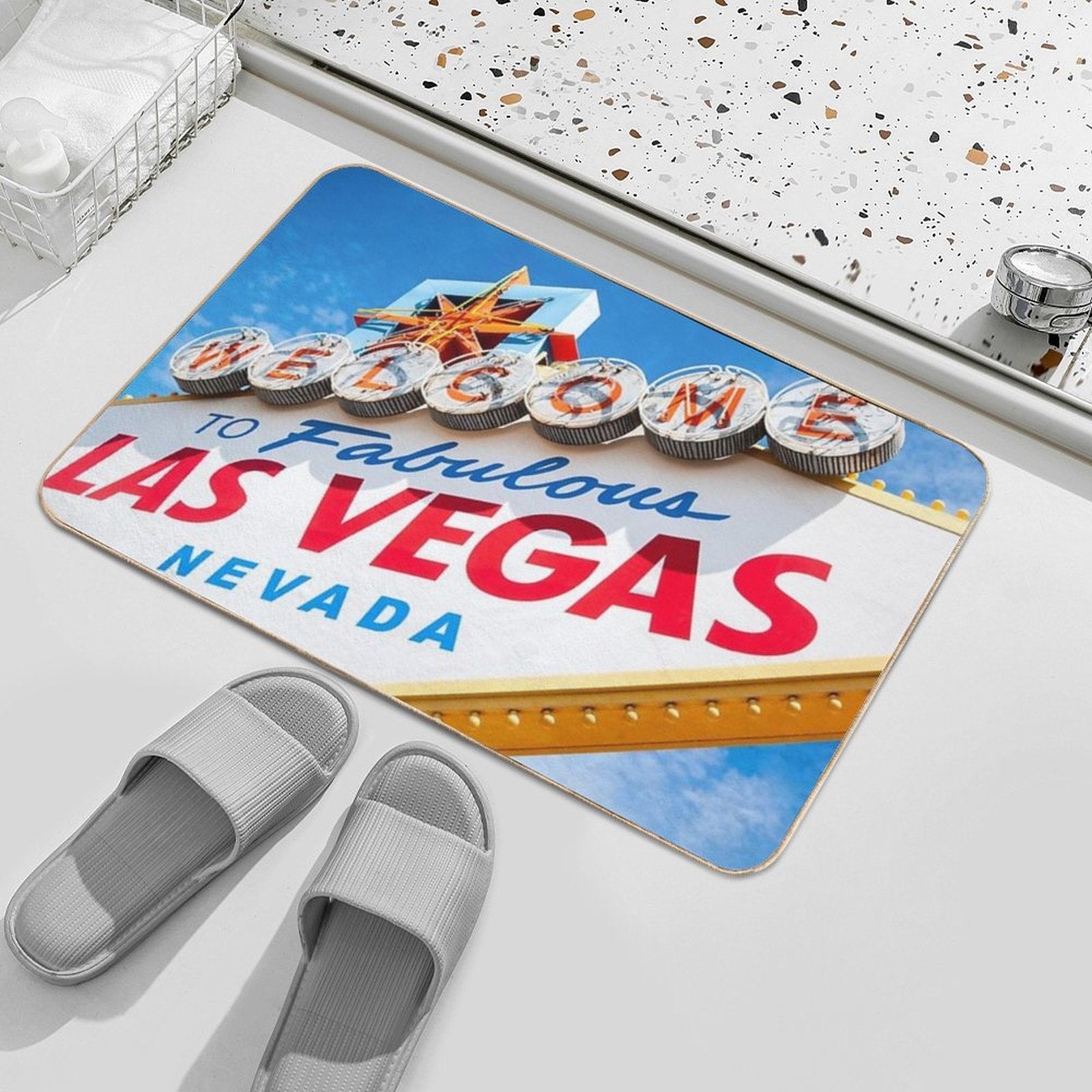 Welcome to Vegas  Easy To Clean Bath Mat