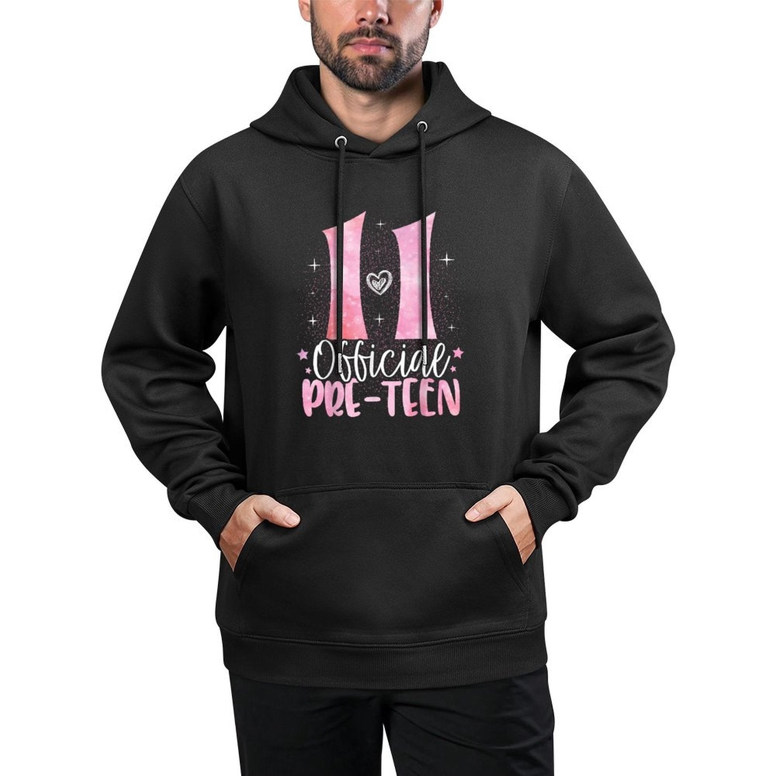 11 Official Pre-Teen 11th Birthday Girl 11 Year Old Shrink-Resistant Hoodie