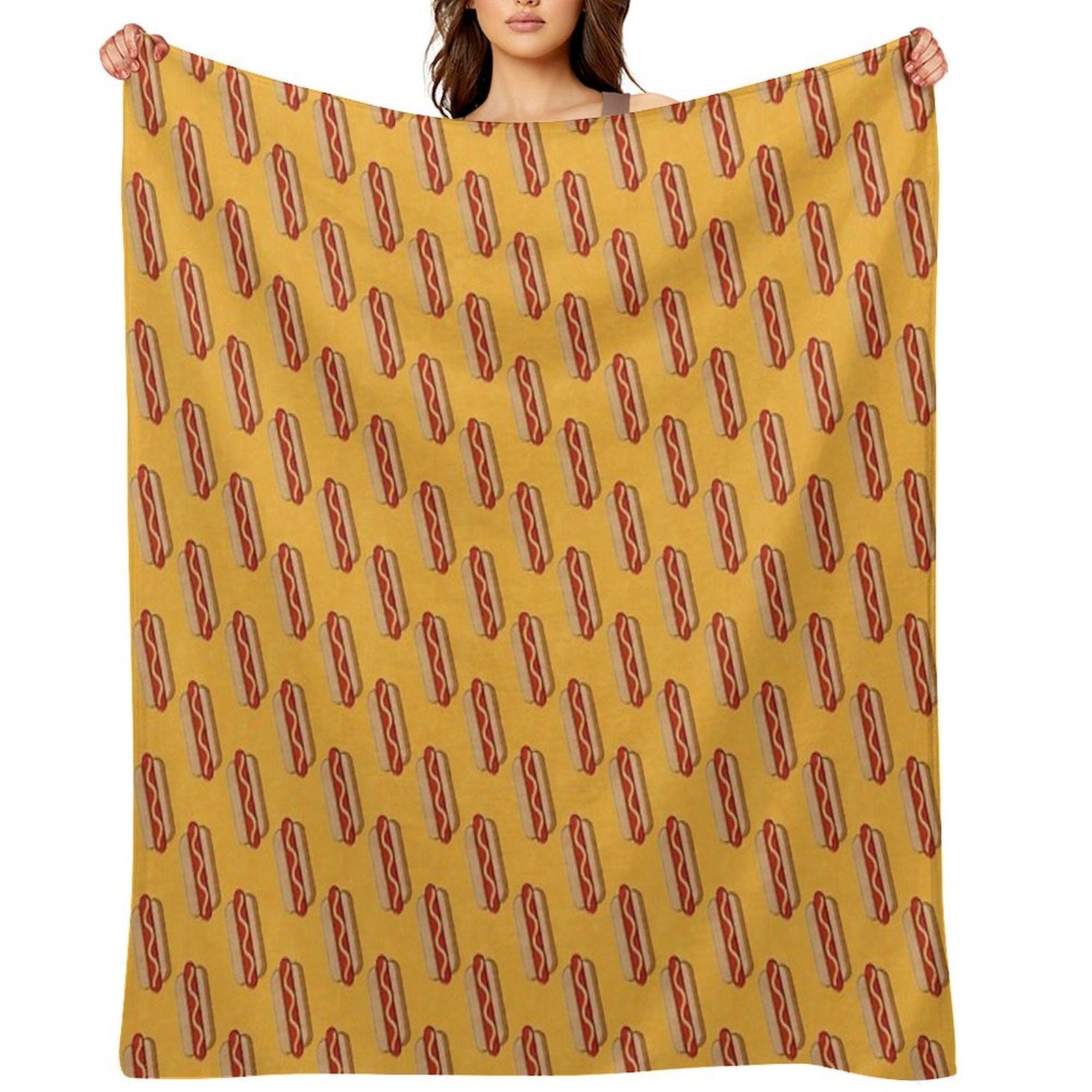 FAST FOOD  Hot Dog - Pattern Multi-functional Throw Blanket