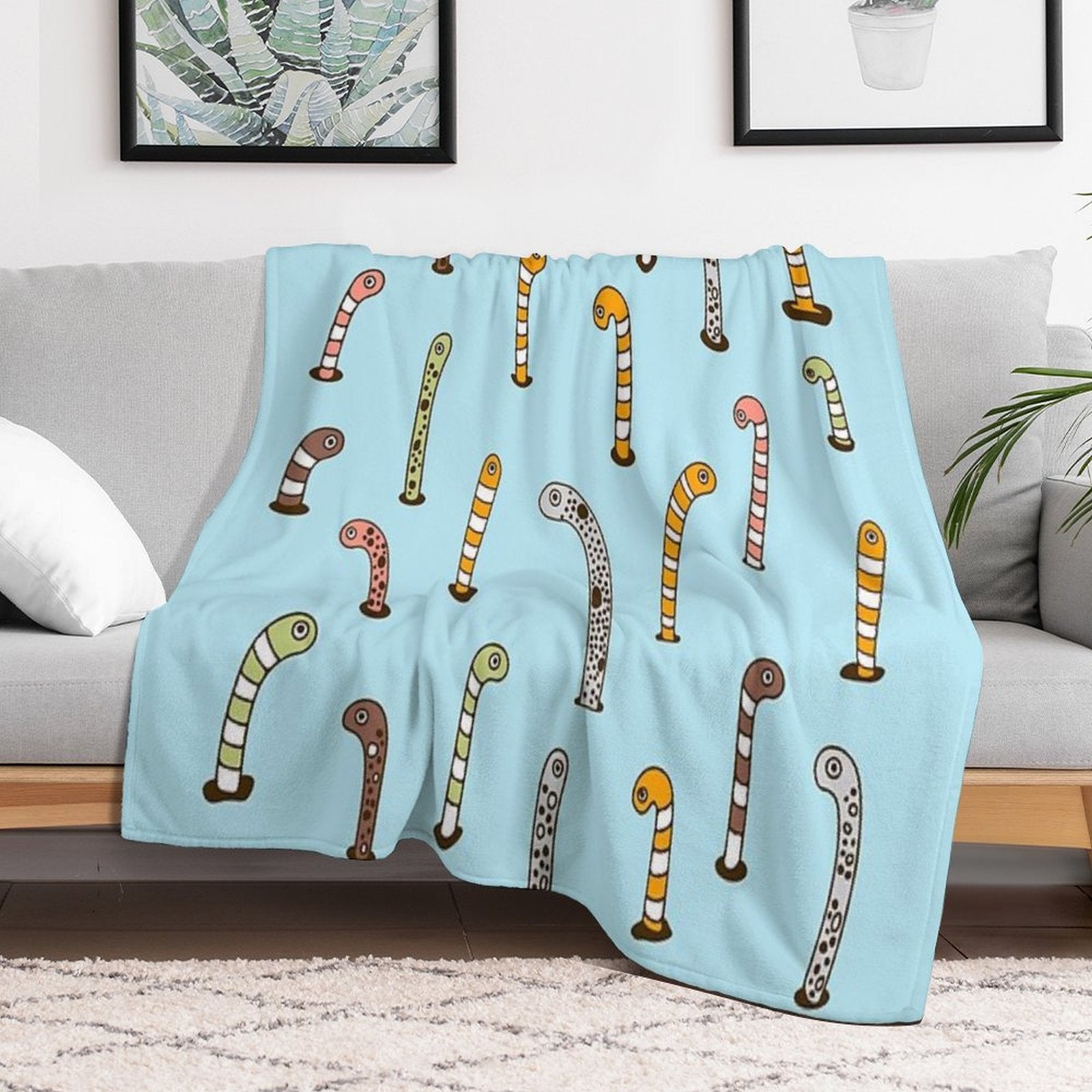 Garden Eels Velvety-soft Throw Blanket