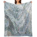Alta Ski Resort Trail Map Wrinkle-free Throw Blanket