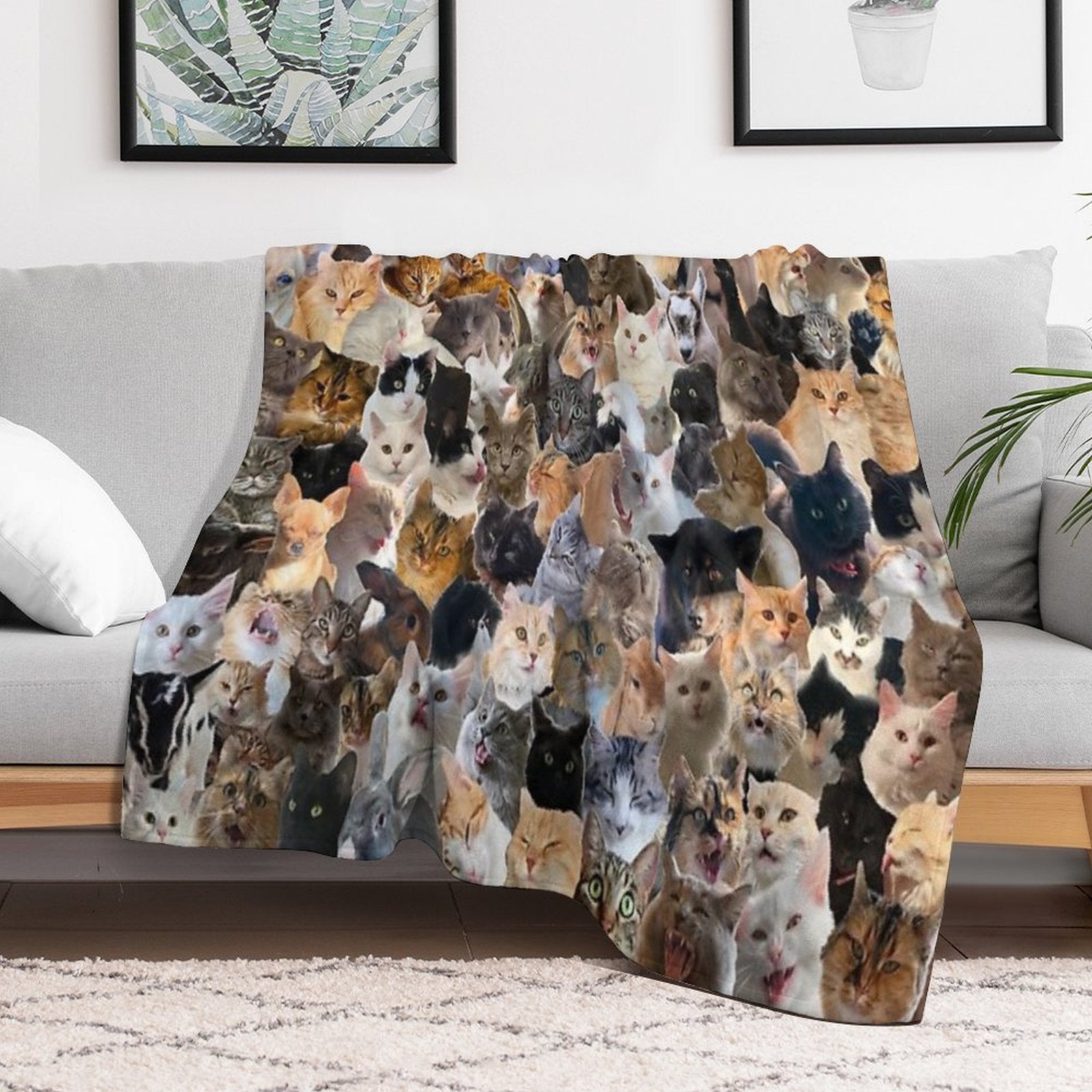 Collage with Pets (mostly Cats) Versatility Throw Blanket