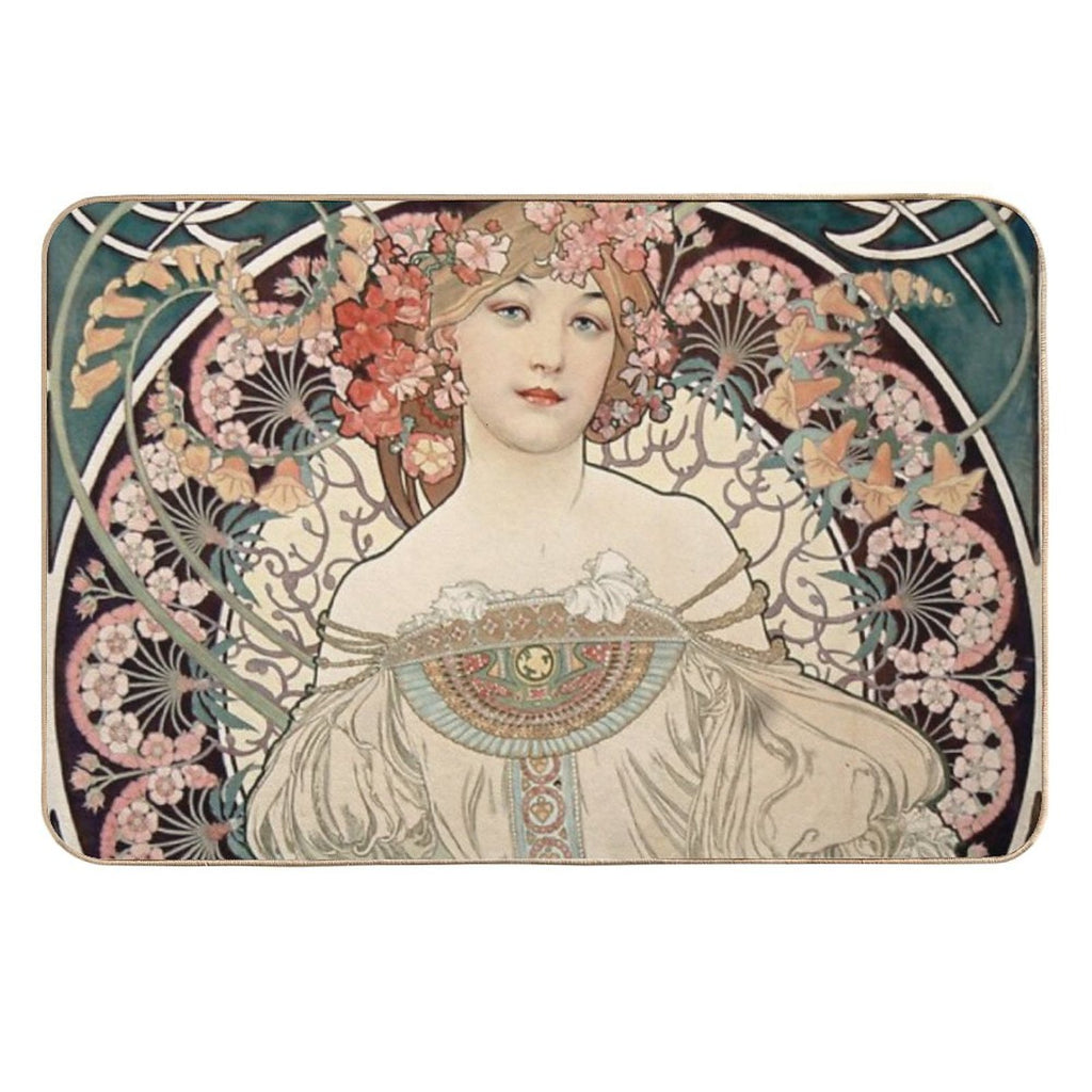 Champenois Imprimeur - Alphonse Mucha - Vintage Art  Absorbent Bath Mat