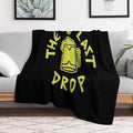 The Last Drop (Thematic Neon Green- Black BG) Travel-friendly Throw Blanket