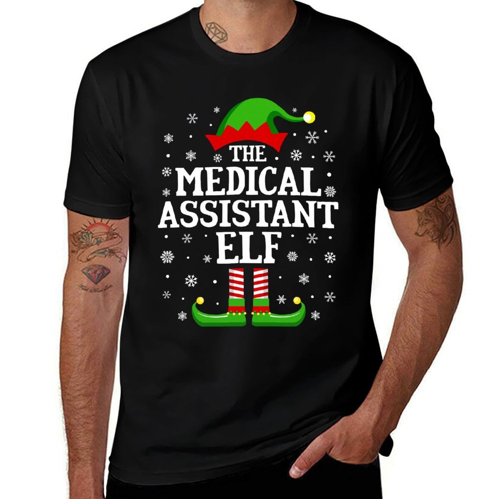 Medical Assistant Elf Funny Christmas Family Matching  Easy-care T-Shirt