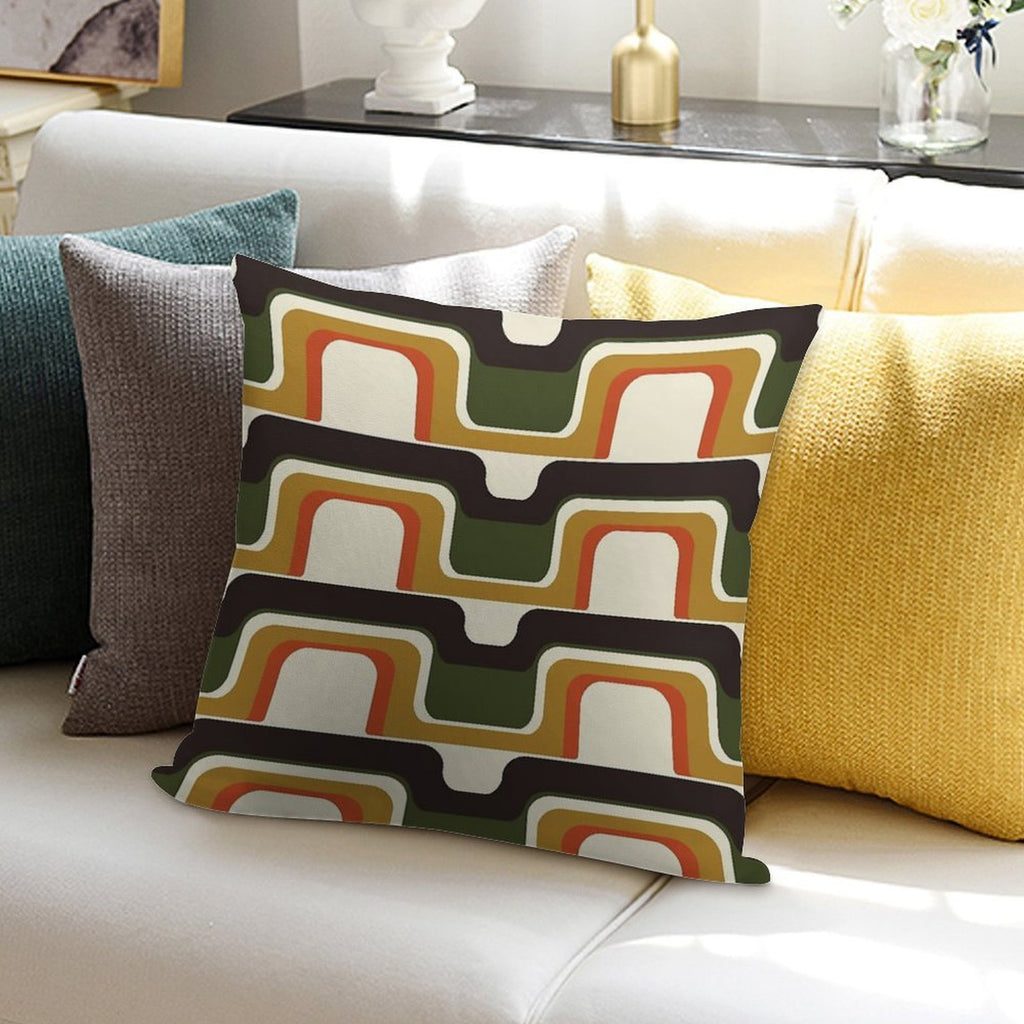 Mid-Century Modern Meets 1970s Soft Gift Ready Throw Pillow