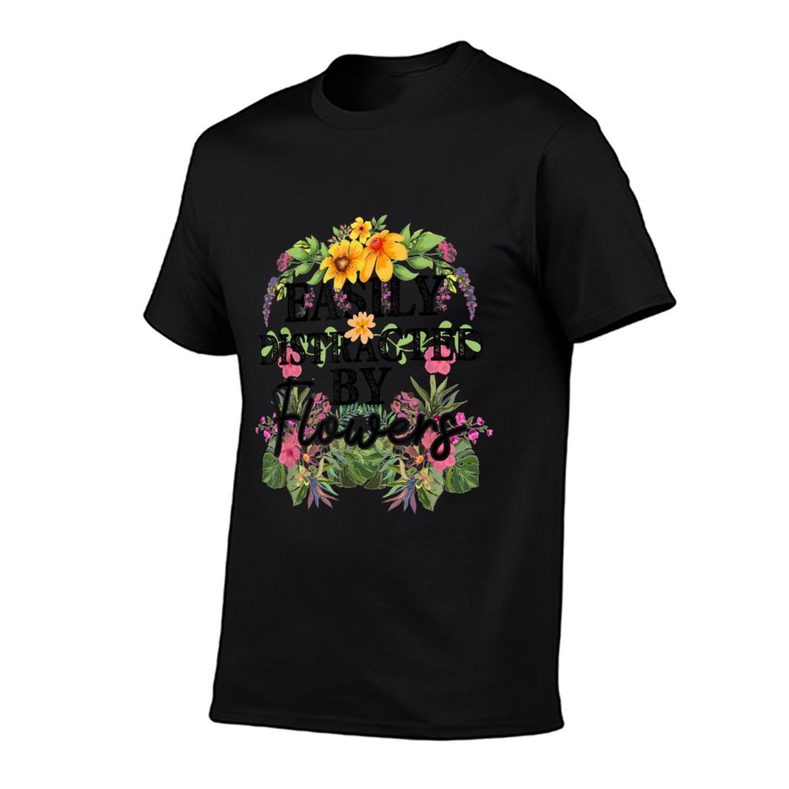 Easily Distracted By Flowers Plant Lover Gardener Gift  Eco-friendly Material T-Shirt
