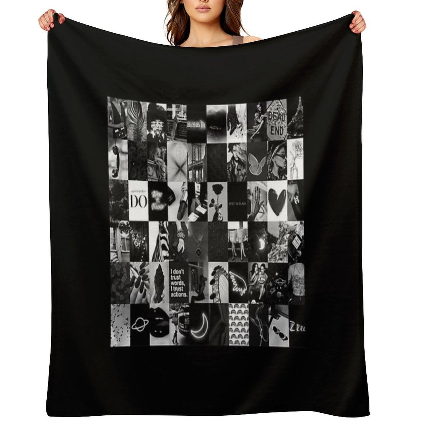 Black Aesthetic Collage Classic . Compact Throw Blanket