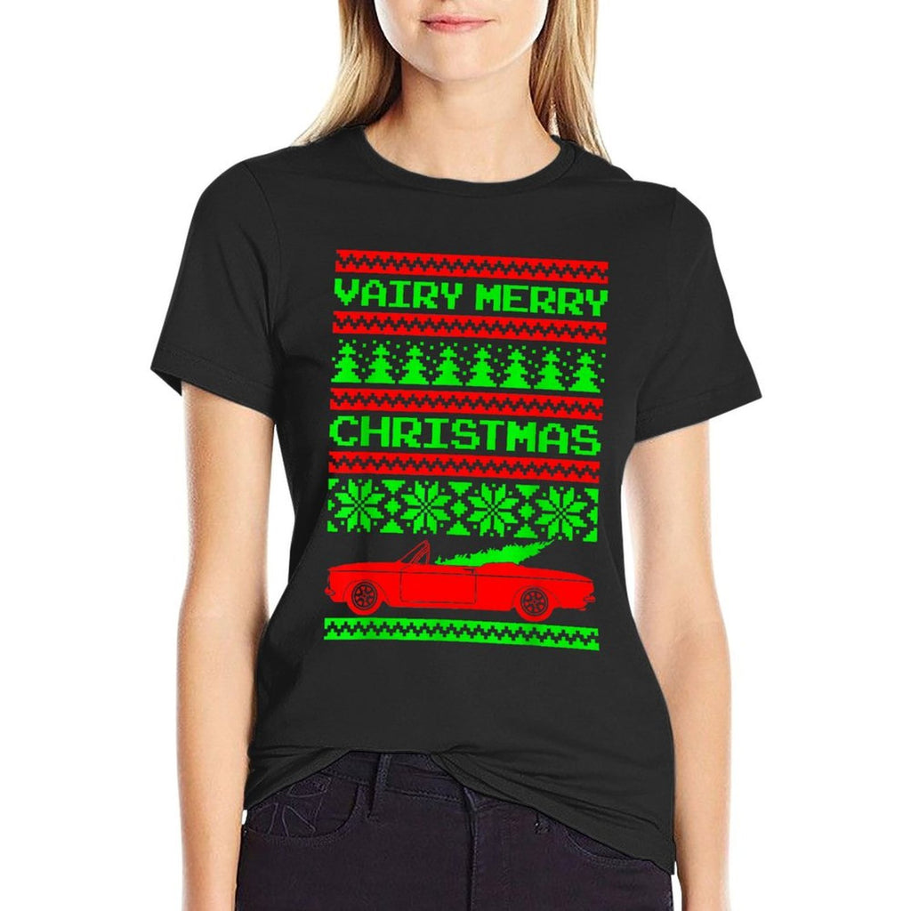 Christmas Corvair Convertible 1962 1963 1964 Early Model  Easy-care T-Shirt