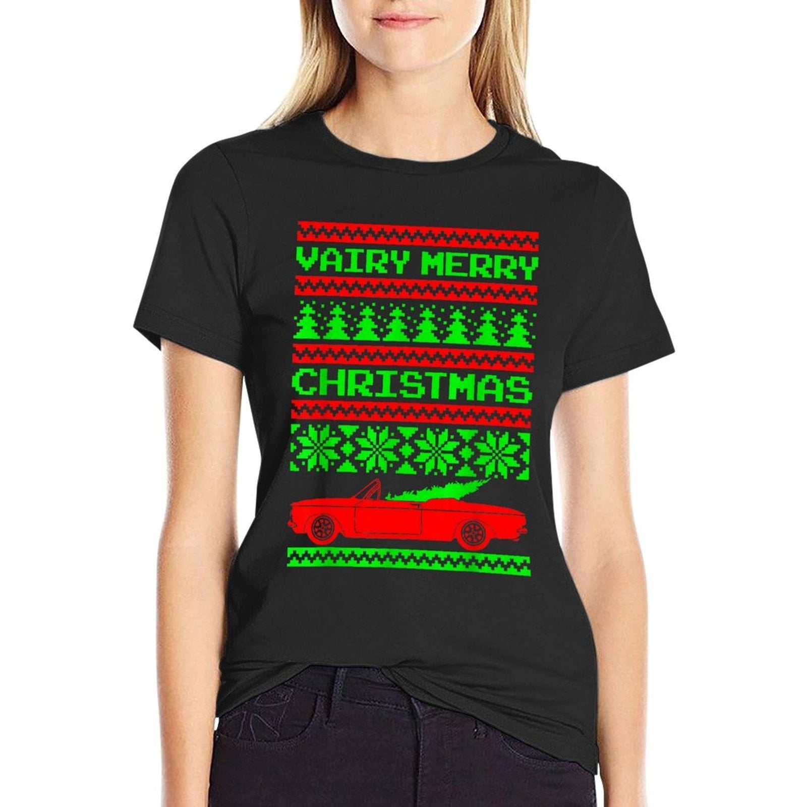 Christmas Corvair Convertible 1962 1963 1964 Early Model  Easy-care T-Shirt
