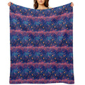 Field of Neon Cosmic Wildflowers Versatility Throw Blanket