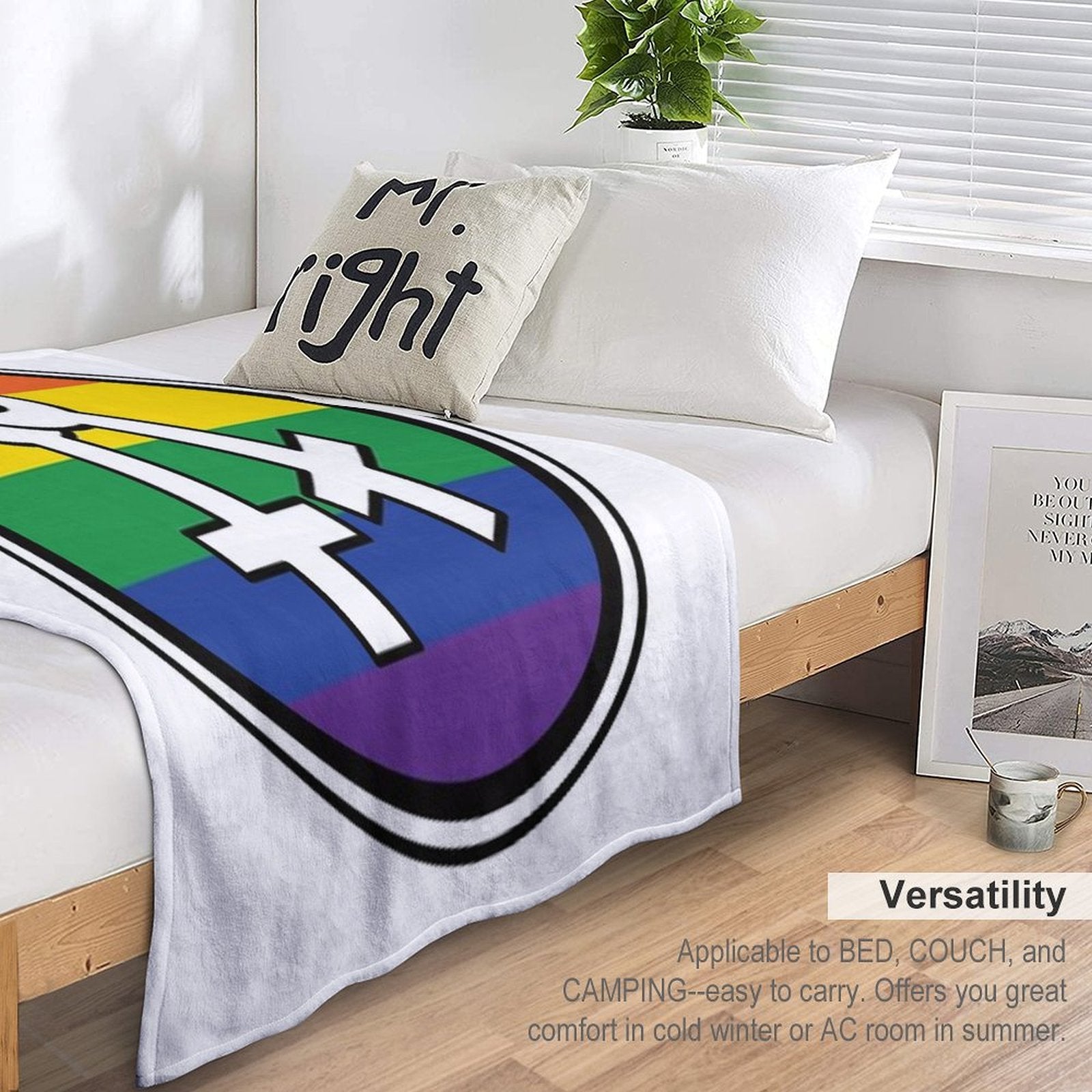 Female Symbols Rainbow Quick-dry Throw Blanket