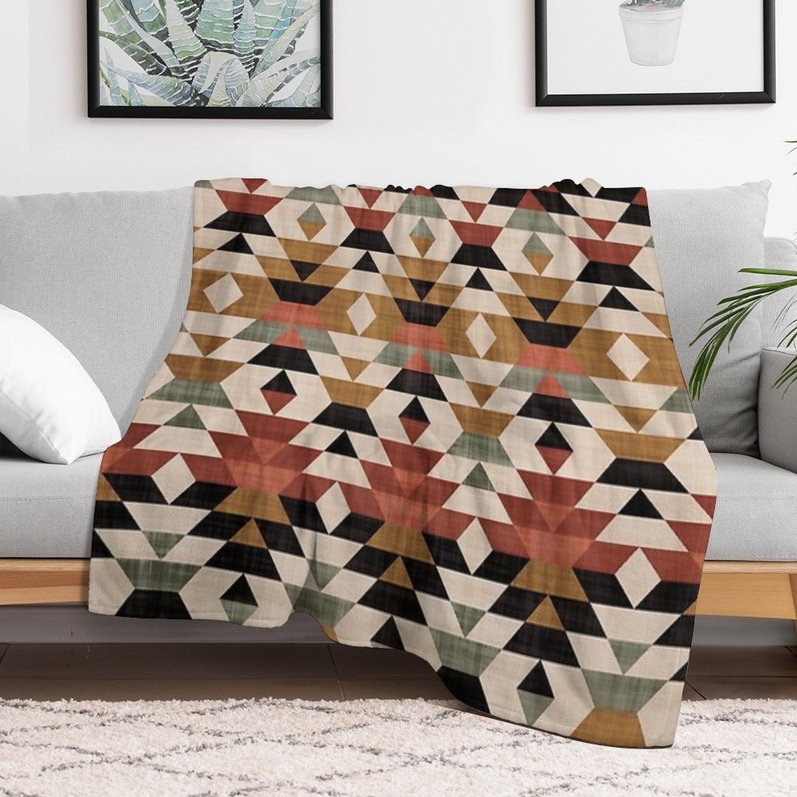 Southwestern Boho Prints Eco-conscious Throw Blanket
