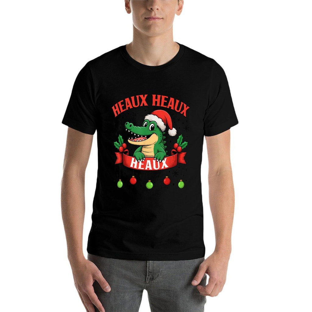 Funny Heaux Heaux Heaux Alligator Funny Cajun Christmas  Oversized Silhouette T-Shirt