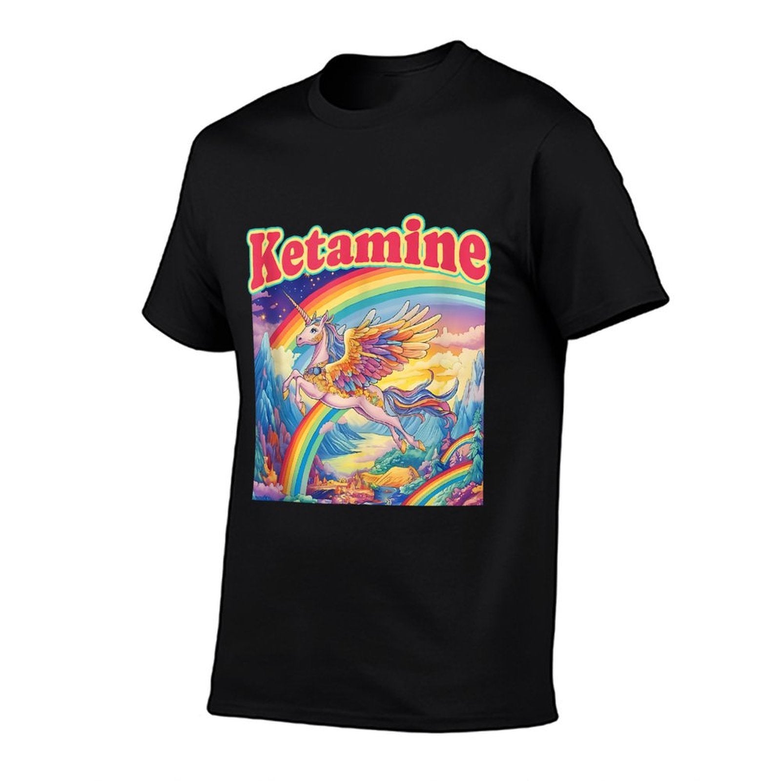 Funny Ketamine Horse Unicorn Emergency Rainbow  Rolled Sleeves T-Shirt