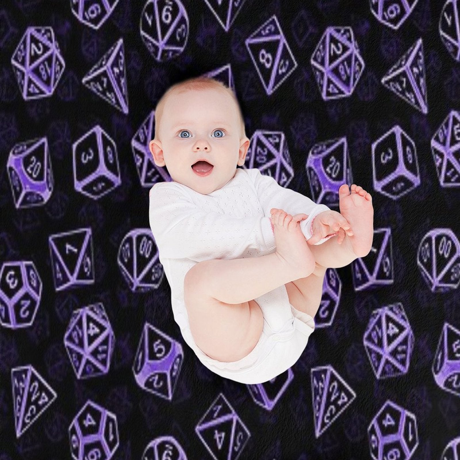 D20 Dice Set Pattern (Purple) All-season Throw Blanket