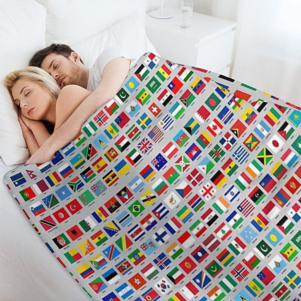 All of The Current World Flags Every Nation Velvety-soft Throw Blanket
