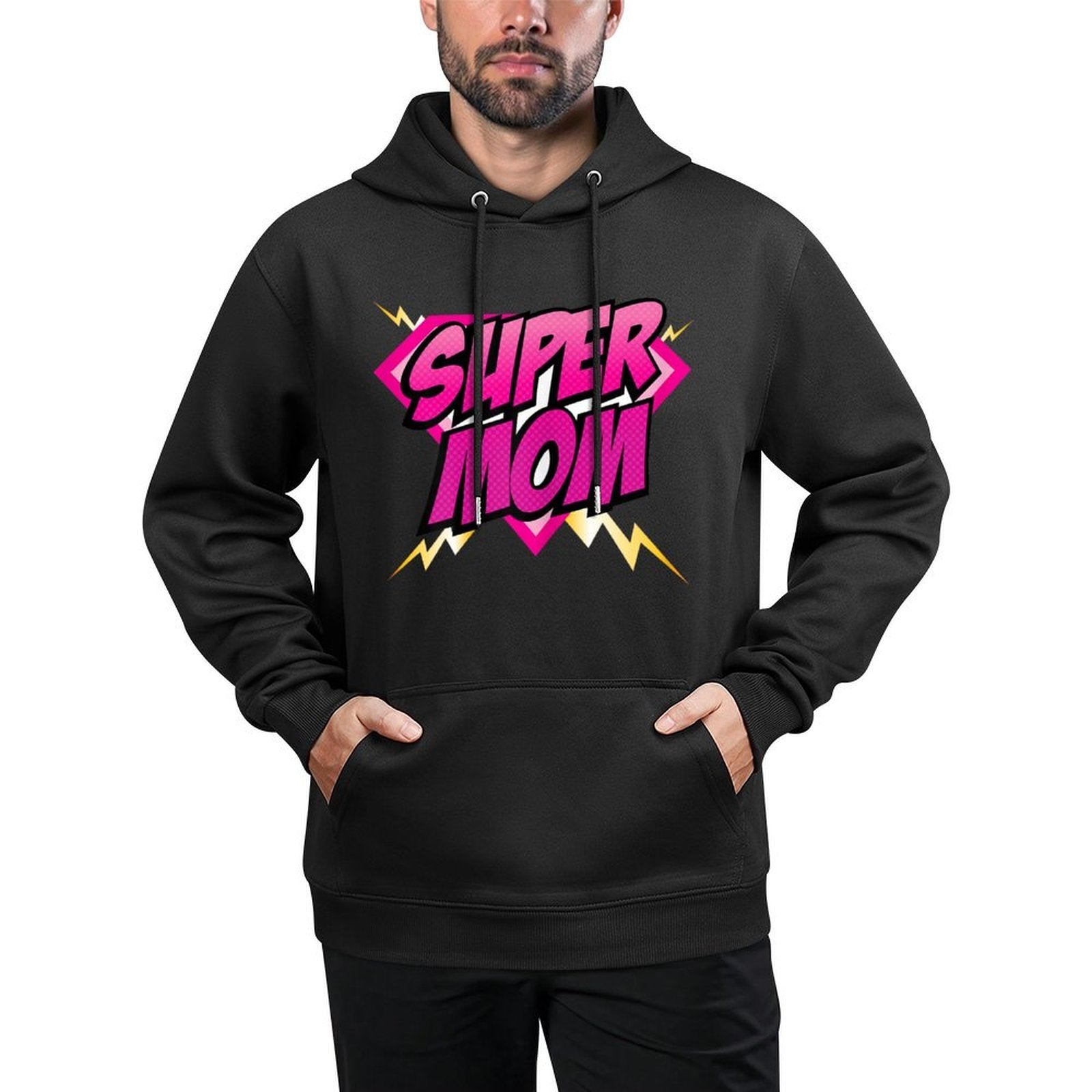 Super Mom Superhero Mommy Comic Book Women Kangaroo Pocket Hoodie