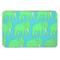 Vintage Elephant Illustration Pattern (GREEN)  Long-Lasting Bath Mat
