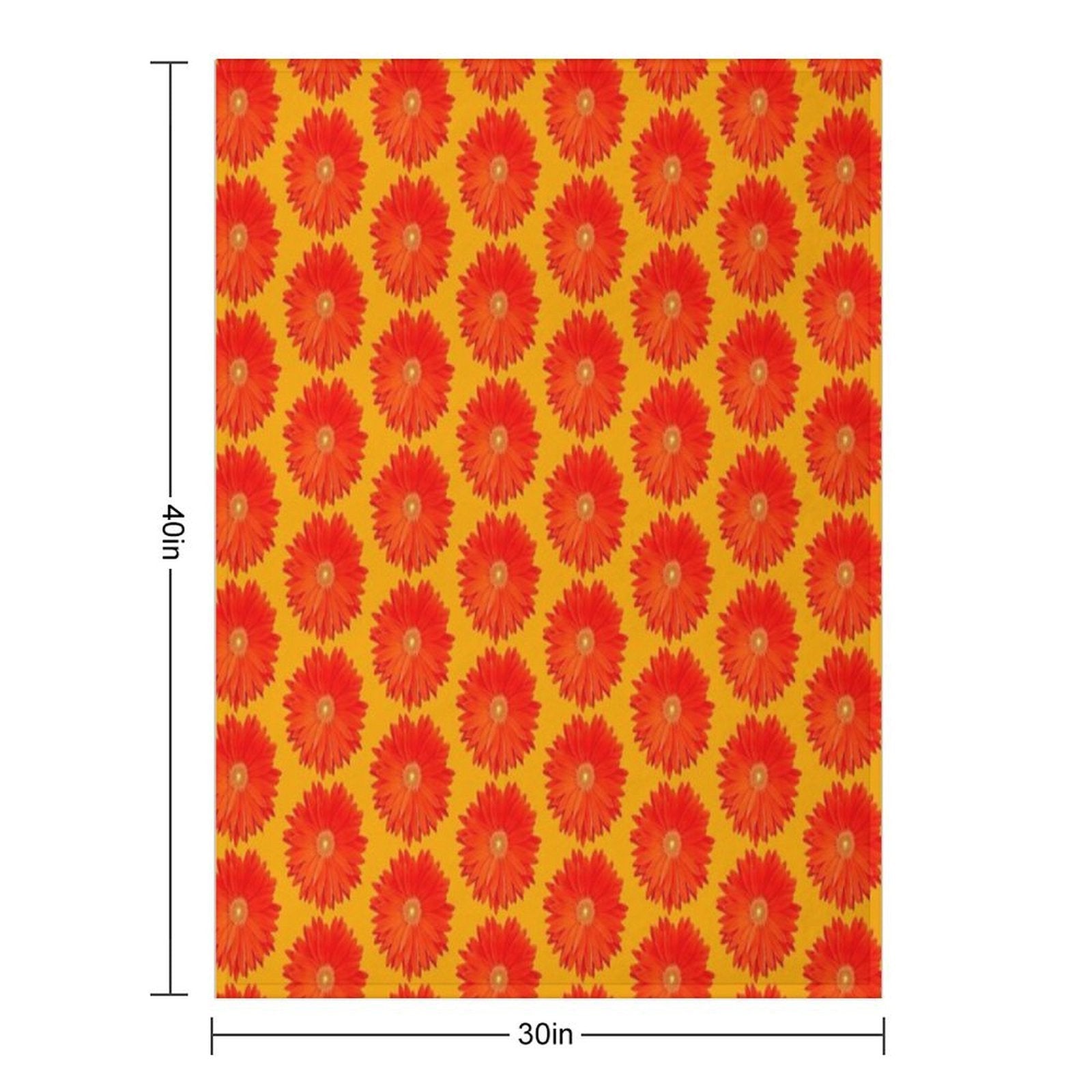 Orange Gebera Flower Anti-pilling Throw Blanket