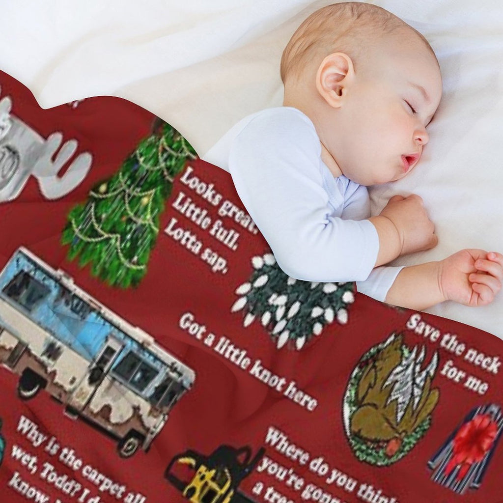 Christmas Vacation Collage Travel-friendly Throw Blanket