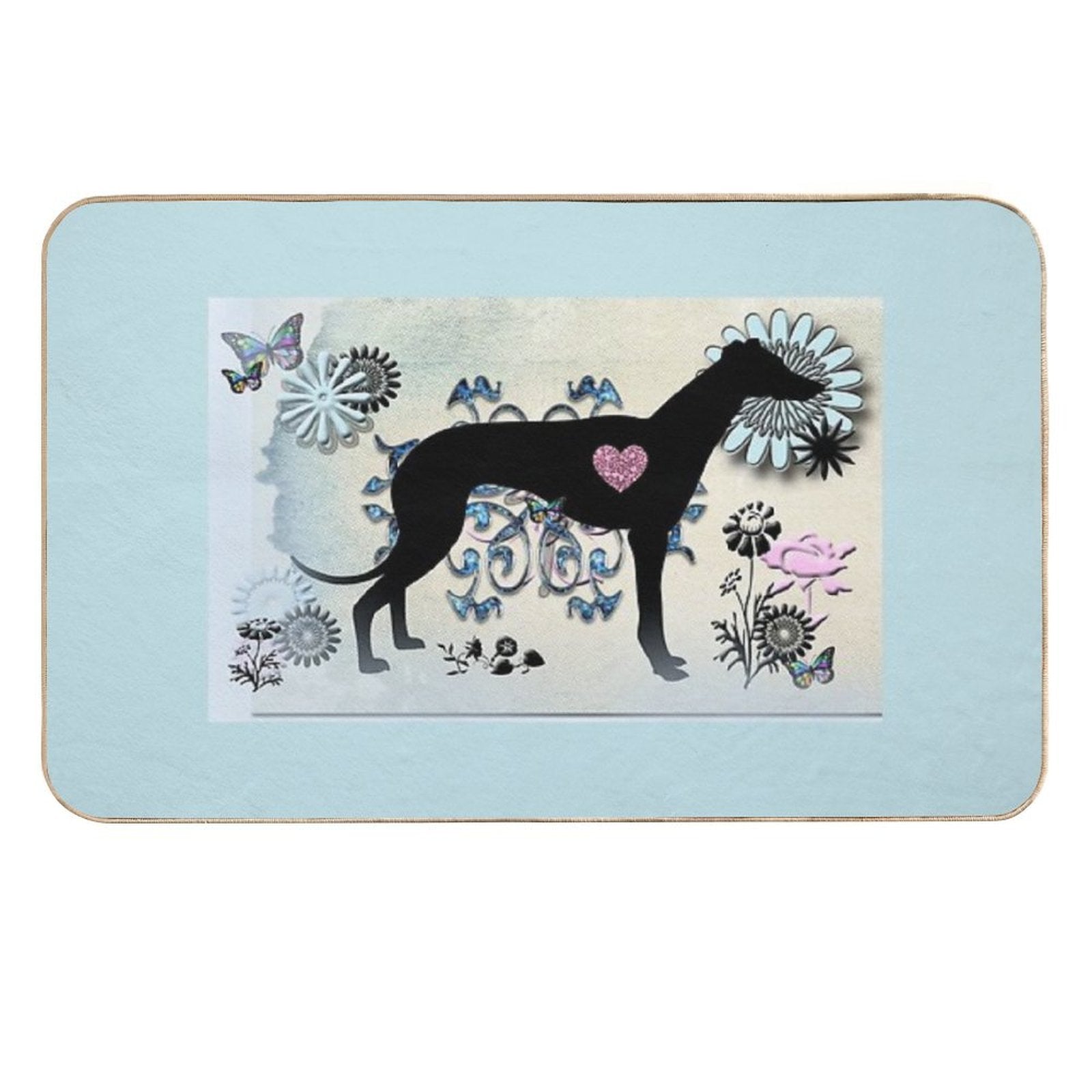 Greyhound Sighthound Art  Long-Lasting Bath Mat
