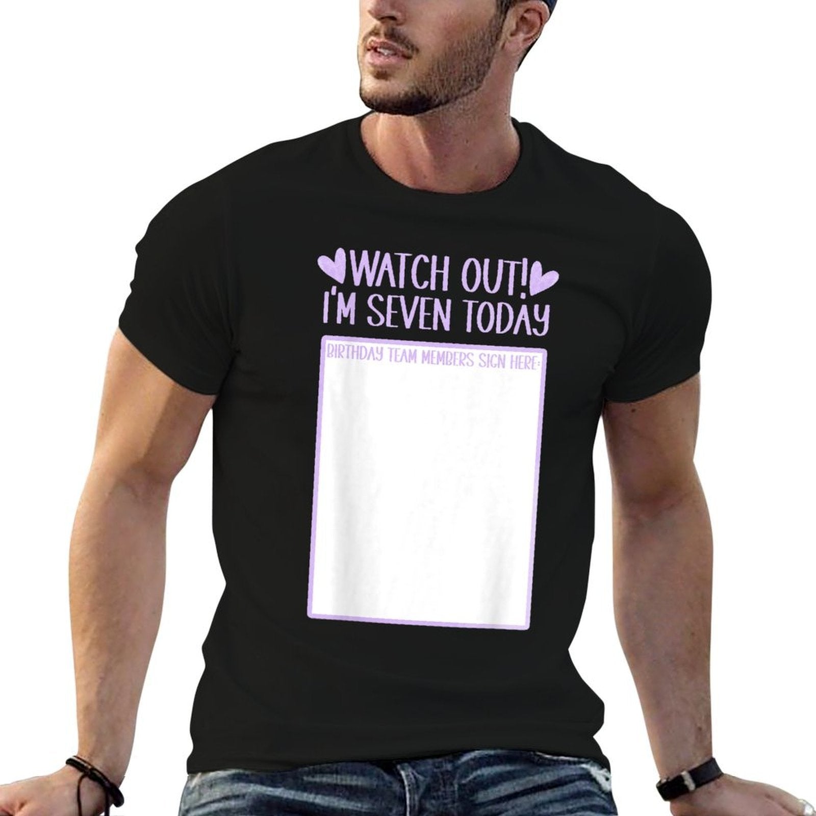 Kids Seventh Birthday 7th Birthday Seven Years Old  High-quality Stitching T-Shirt