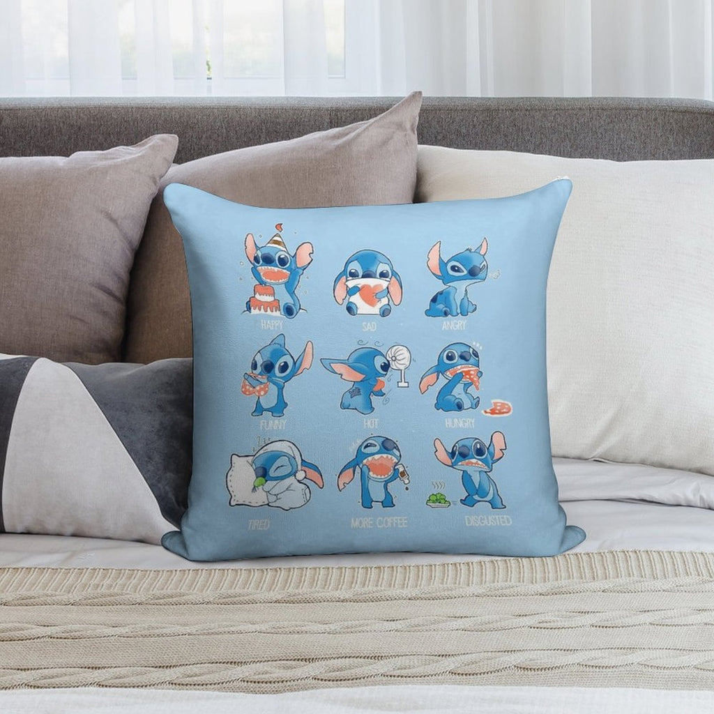 Stitch Emoticon! Soft Multiple Sizes Throw Pillow