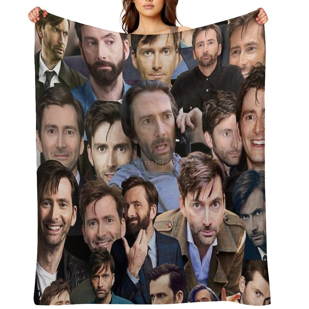 David Tennant Photo Collage Shrink-resistant Throw Blanket