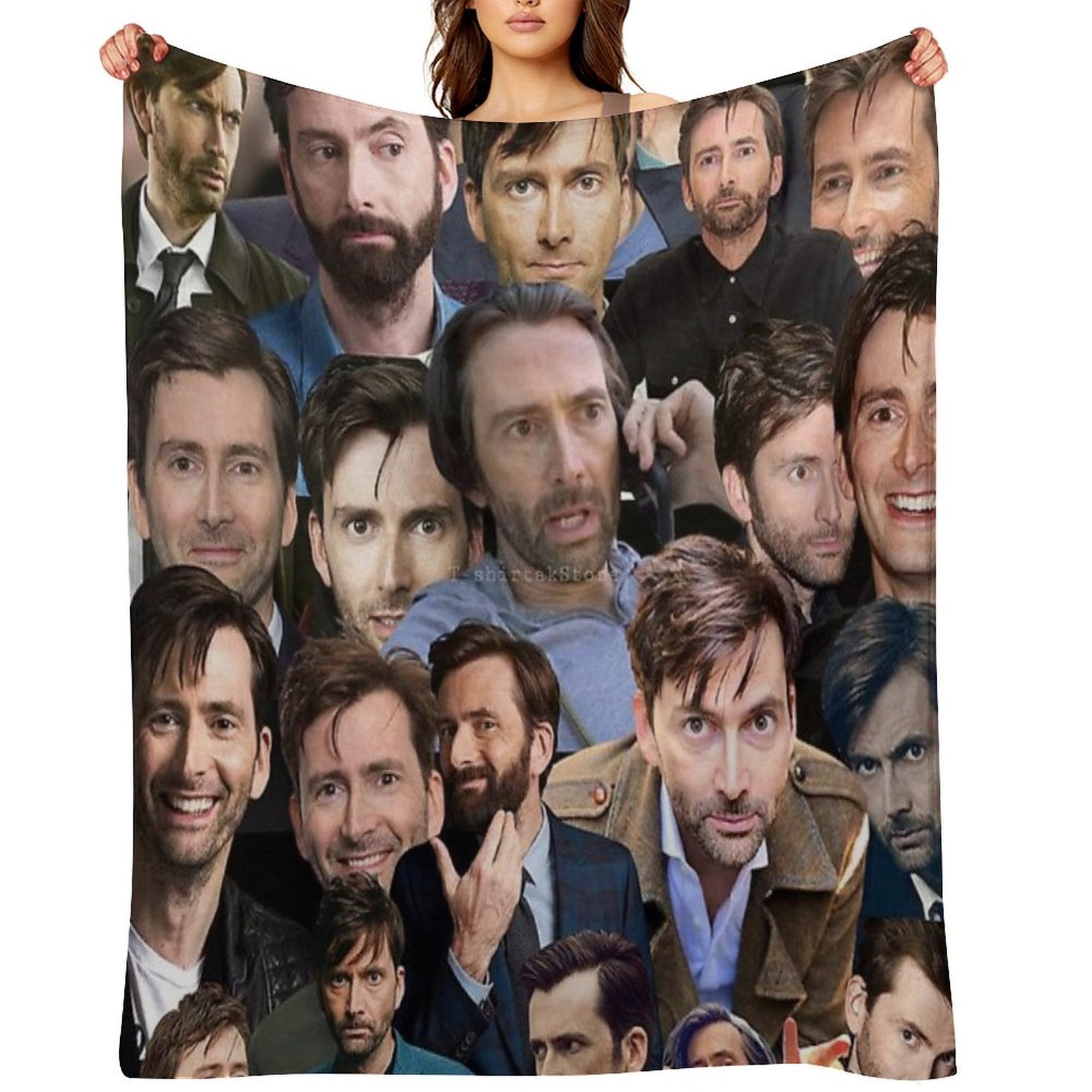 David Tennant Photo Collage Shrink-resistant Throw Blanket