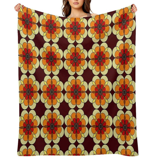 Retro Marigold Gift-ready Throw Blanket