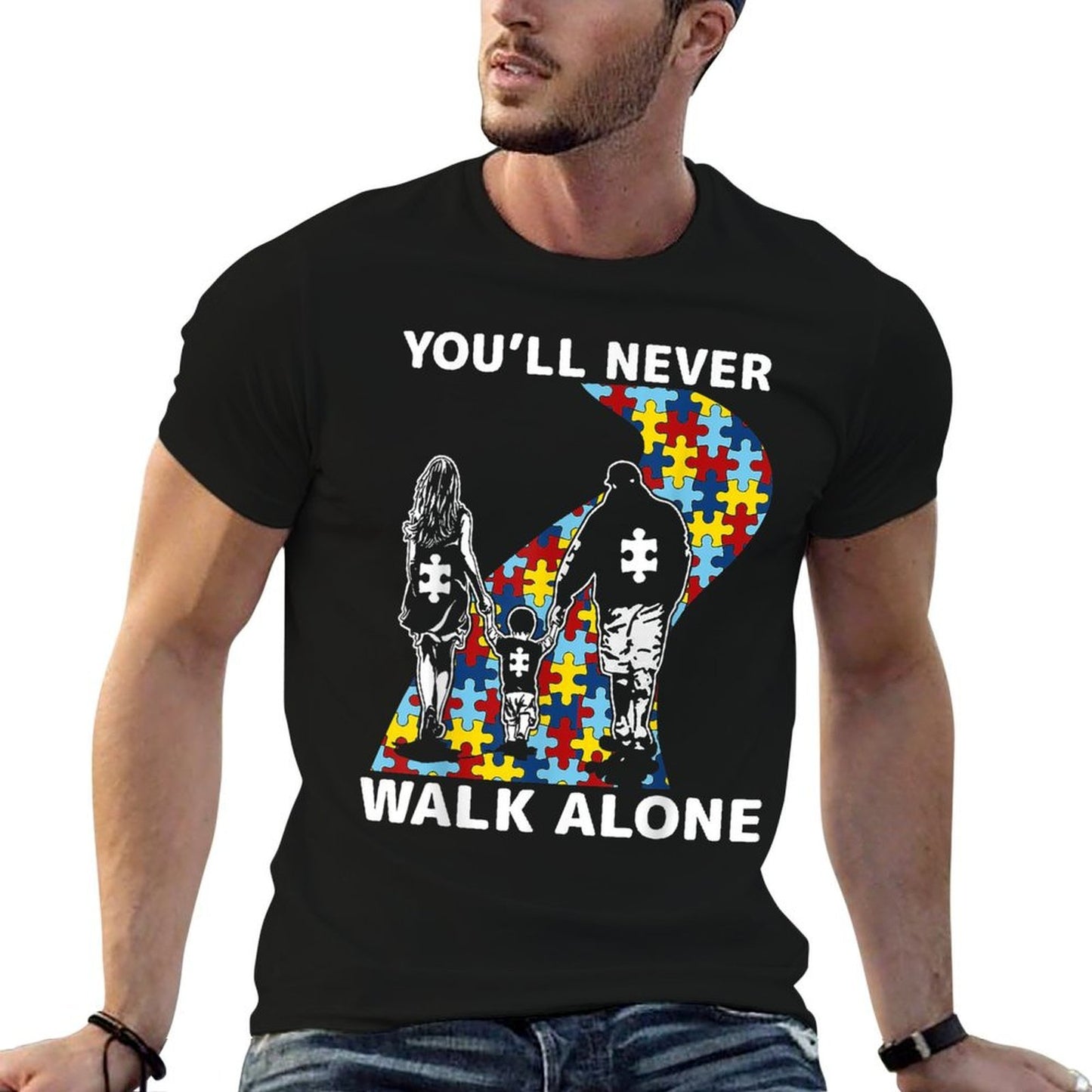 Youll Never Walk Alone Autism Awareness Tshirt  Easy-care T-Shirt