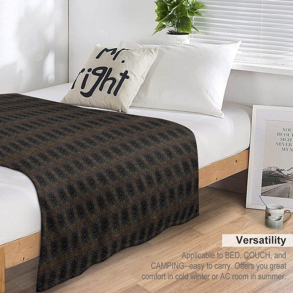 Black Colourful Multi-functional Throw Blanket