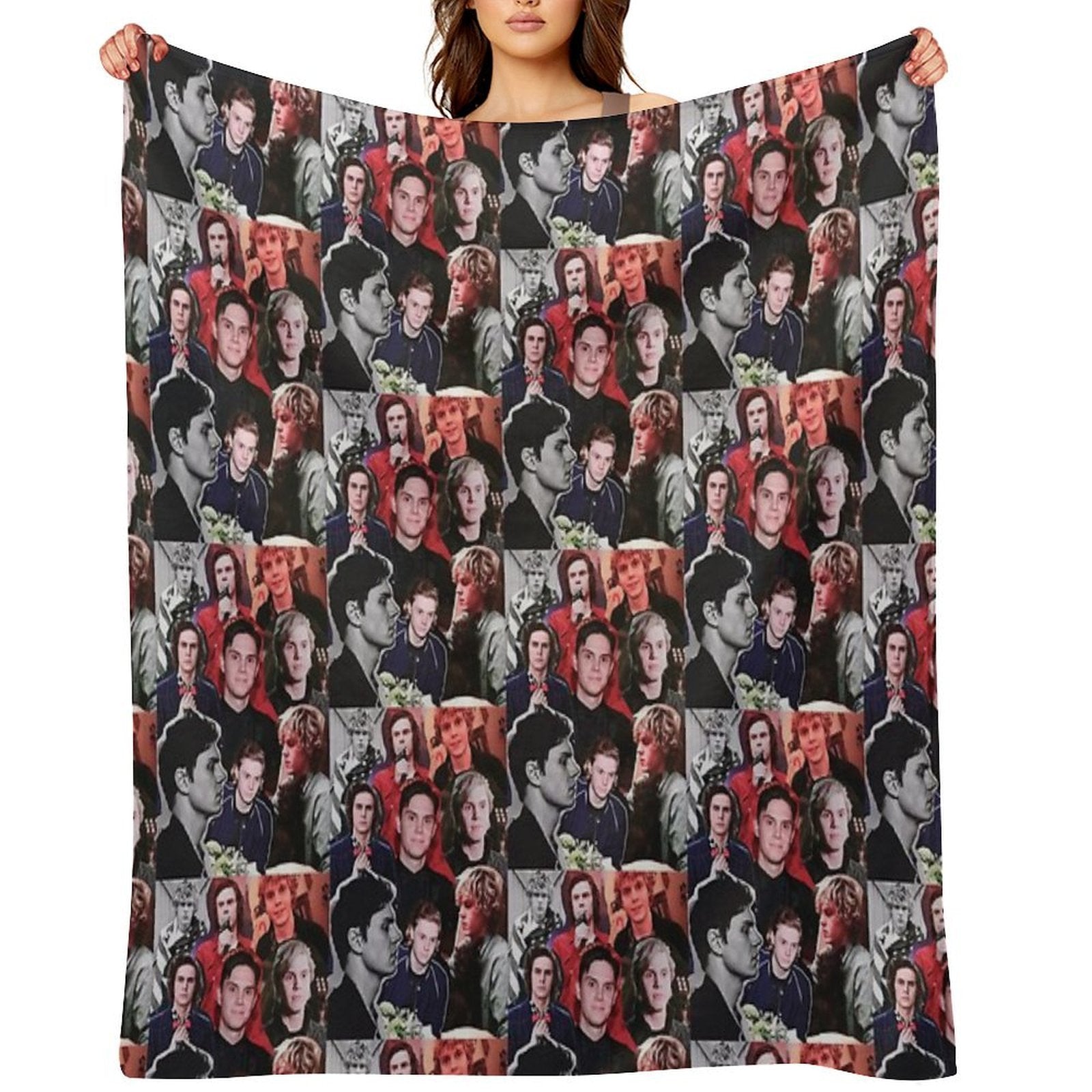 Evan Collage Multi-functional Throw Blanket