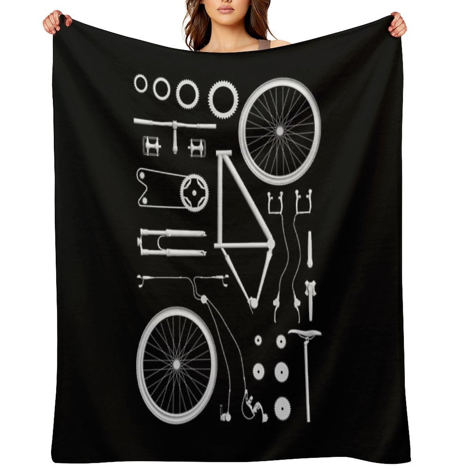 Bike Exploded Shrink-resistant Throw Blanket