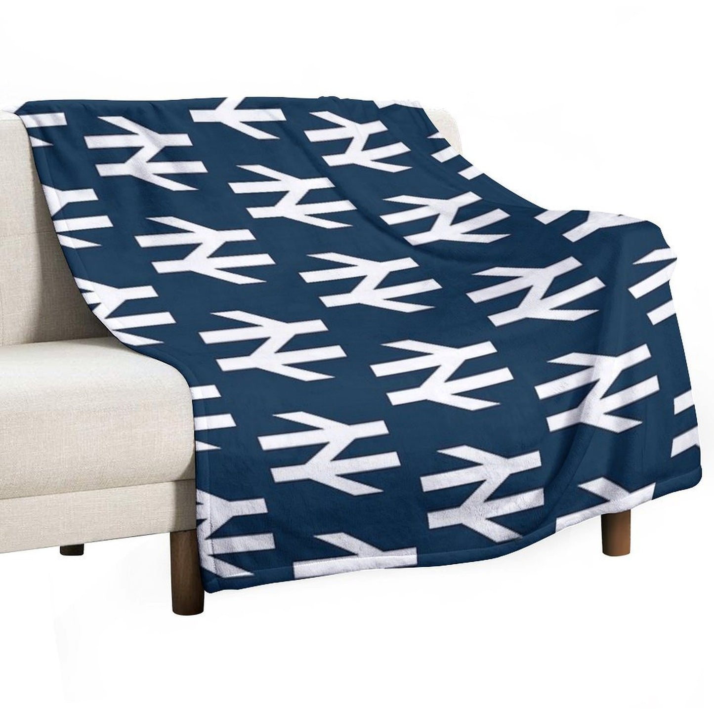 British Rail White Eco-conscious Throw Blanket