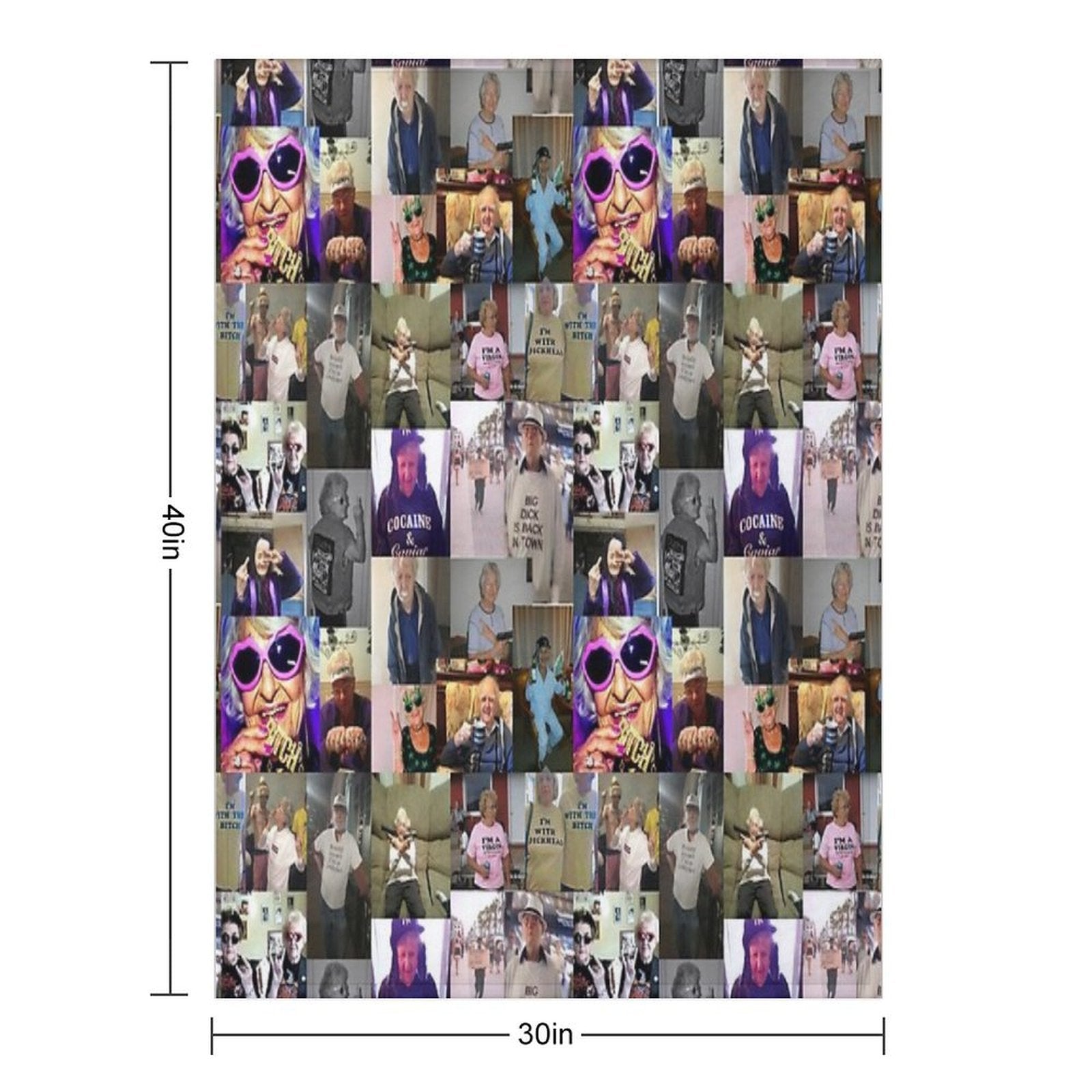 Funny Grandparents Aesthetic Collage Lightweight Throw Blanket