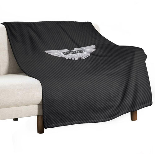 Aston Martin Logo on Carbon Background Comfort Throw Blanket