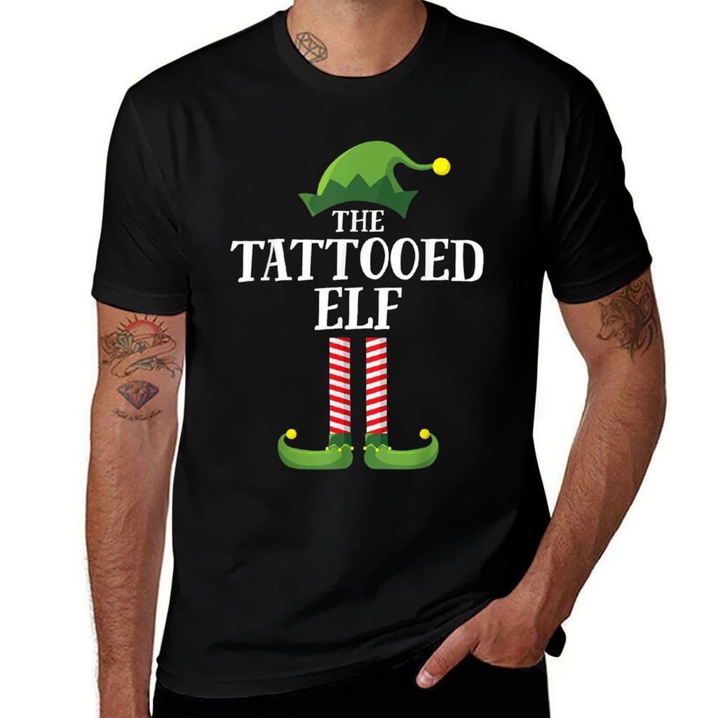 Tattooed Elf Matching Family Group Christmas Party Pyjamas  Versatile T-Shirt